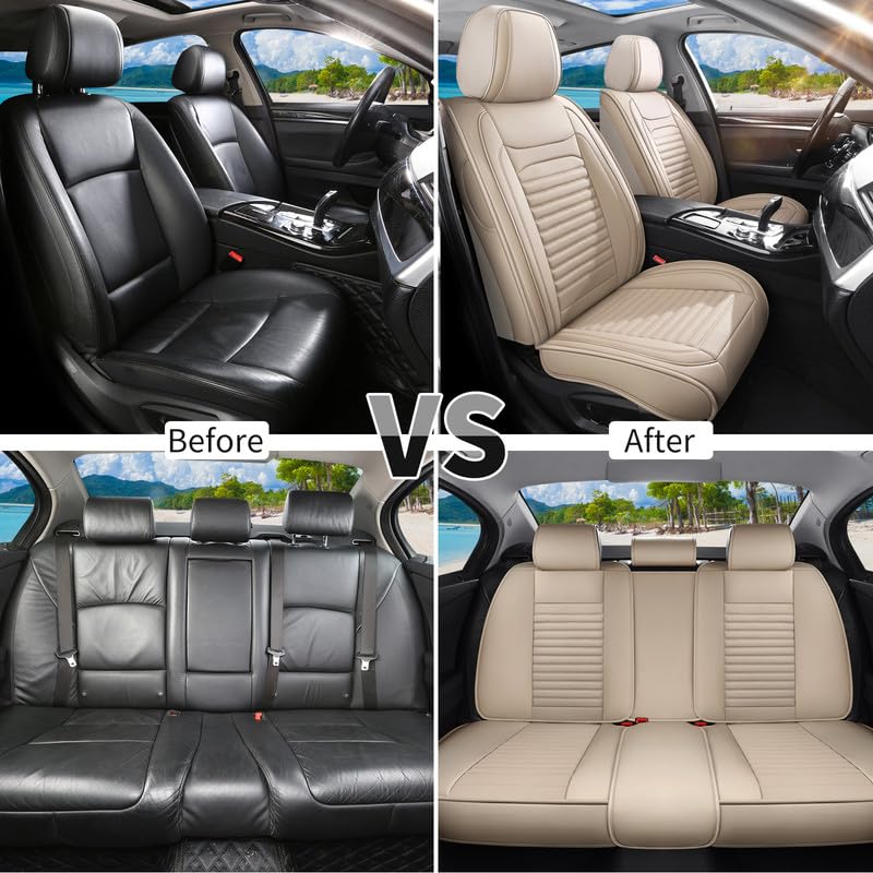 Image of Seat Covers Full Set Fit for Saturn Vue 2001-2010,Beige