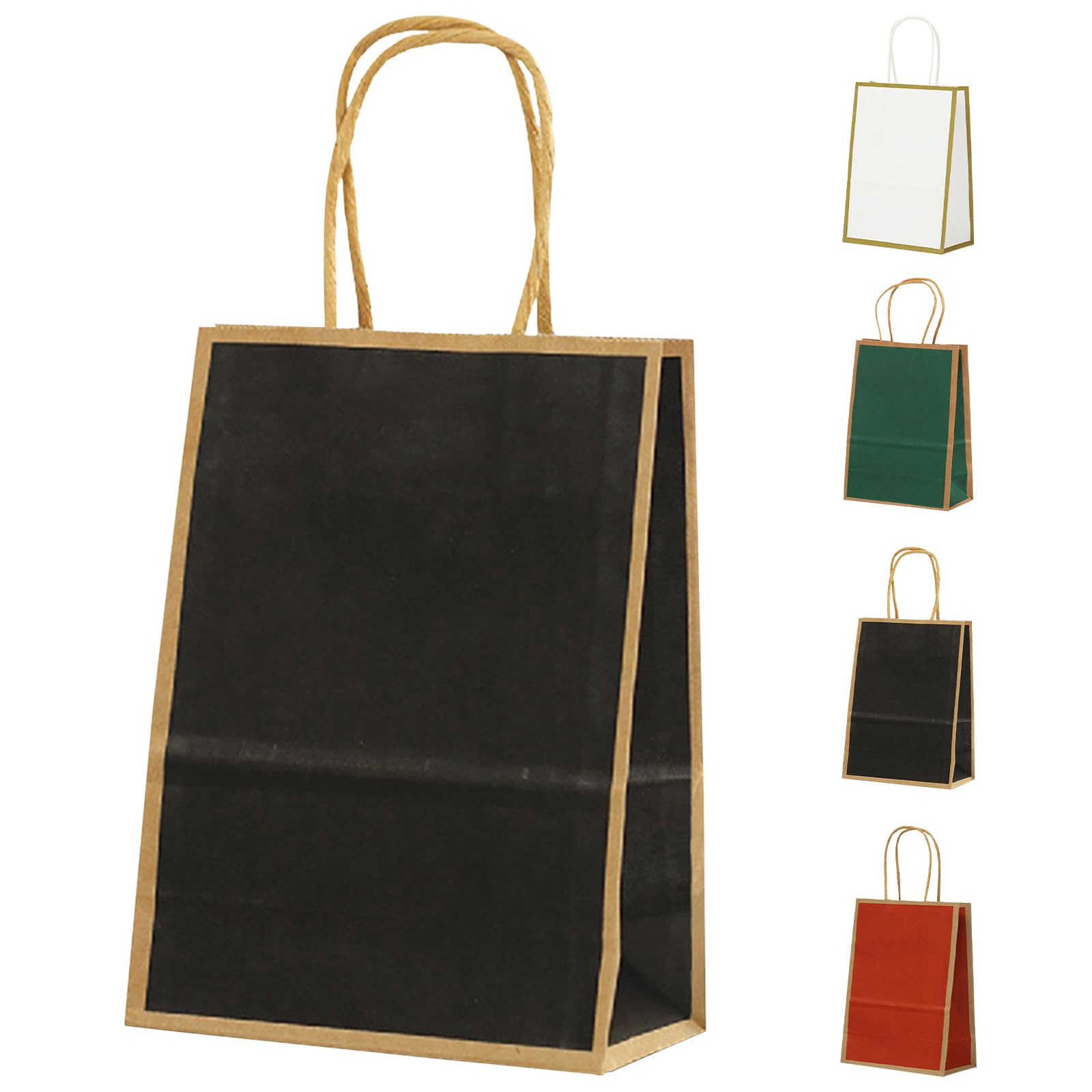 MORAINJAY 20 Sacchetti Regalo Oro Con Manico – 21x15x8 Cm – Carta Kraft Colorata Per Natale, Matrimoni, Compleanni E Feste Fai Da Te