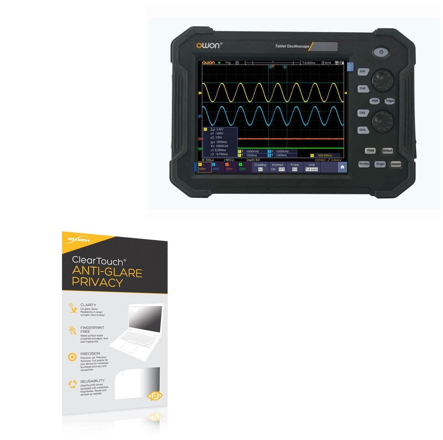 BoxWave Screen Protector Compatible with Owon TAO3074A - ClearTouch Anti-Glare Privacy (2-Pack), Privacy Screen Protector Flexible Film Anti-Glare