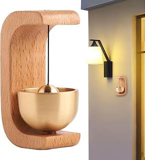 Generic Magnetic Door Chime,shopkeepers bell for door opening,Loud Wooden Decorative Door Bell,Rustic Brass Indoor Ornament for Housewarming Gi-ft, Lightweight Door Bell for Home, Store