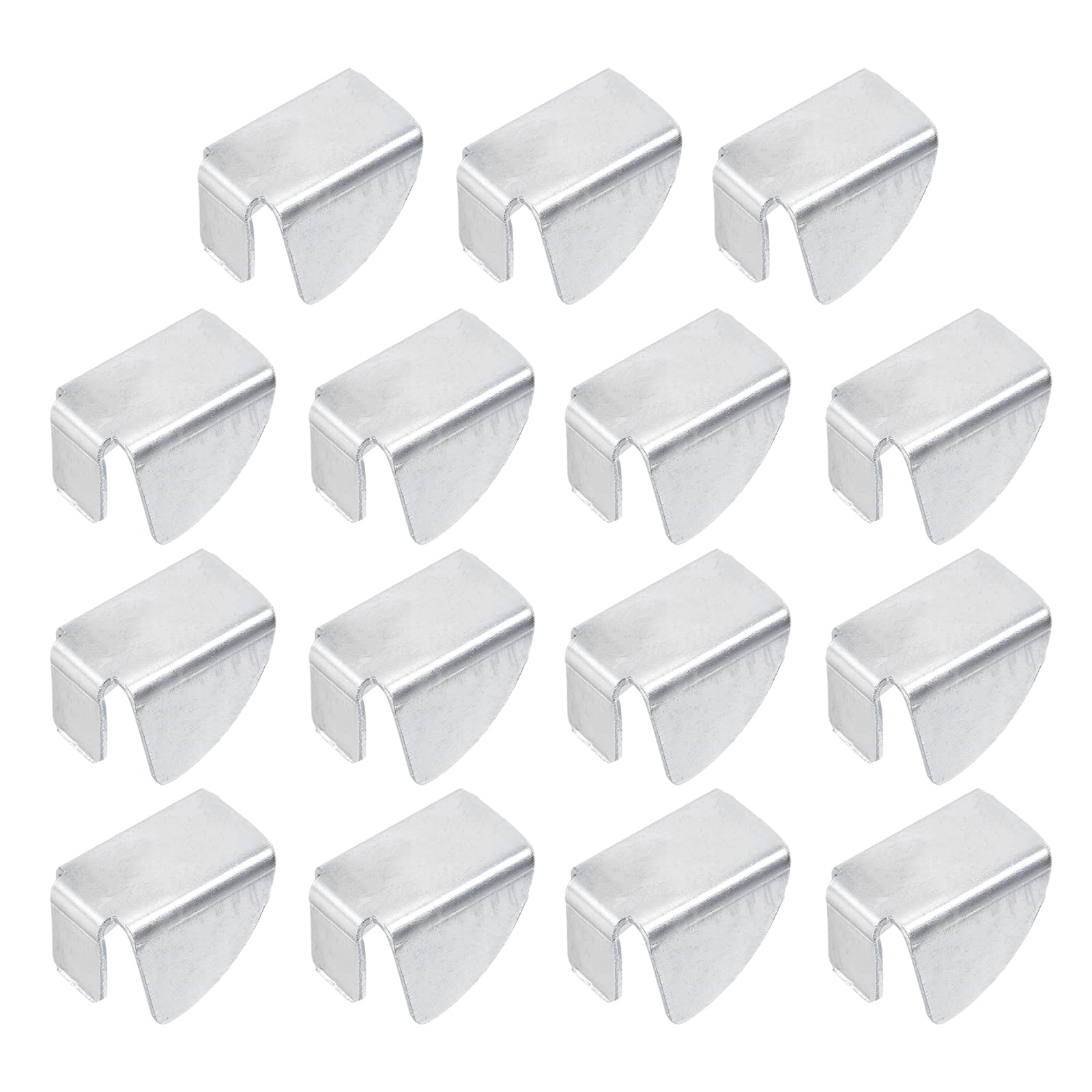 sourcing map 15Pcs Shelf Bracket Clips, 10mm Metal Adjustable Shelf Support Clip Triangle-Shape Shelving Brackets Pins for Kitchen Cabinet Bookcase, Silver
