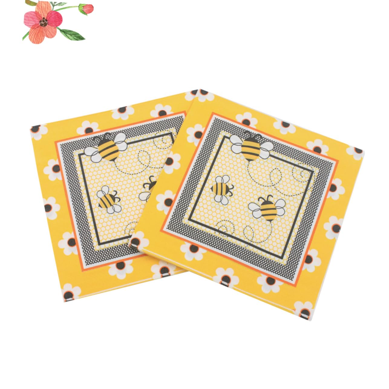 100piezas Servilletas De Papel Ecológicas Diseño De Abejas Unidades Para Eventos