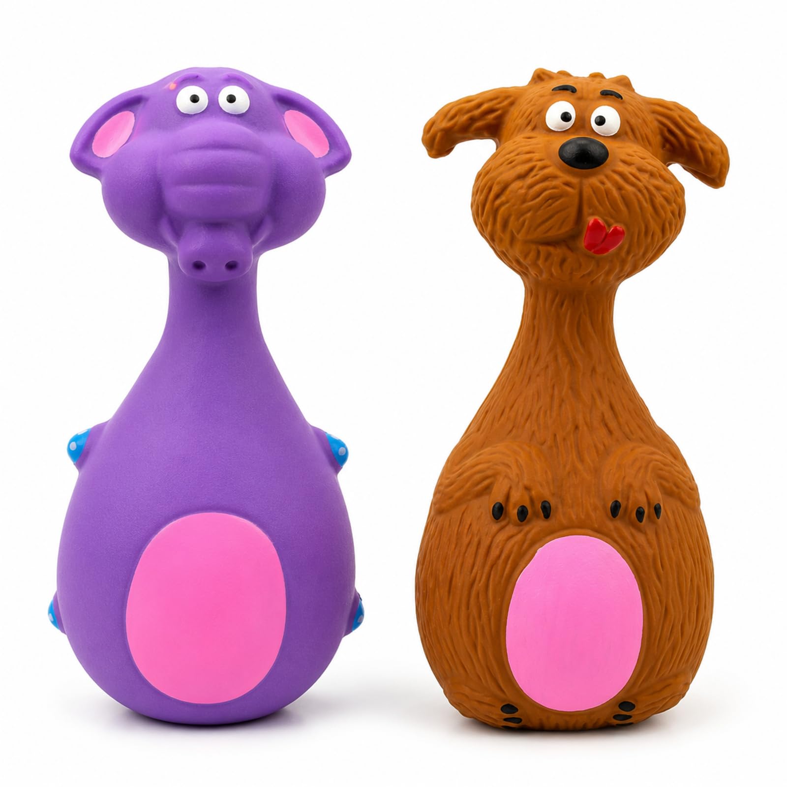 XLTXWD 2Pcs Squeaky Dog T0ys Latex Chew Set for Small Dogs