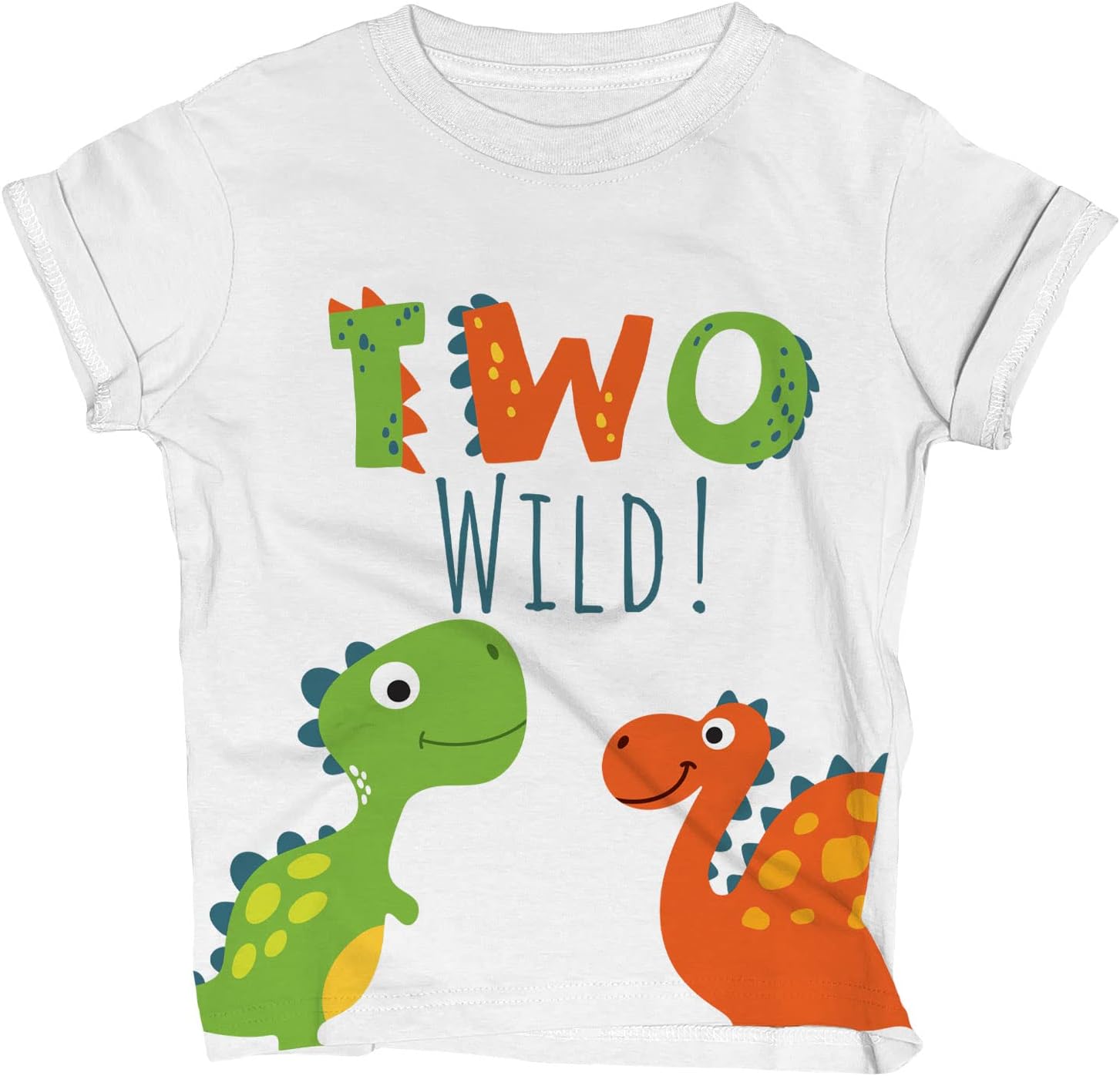 Lalo & Luna Two Wild Safari-Dinosaur Birthday T-Shirt for 2 Year-Old Kids Jungle Zoo Outfit