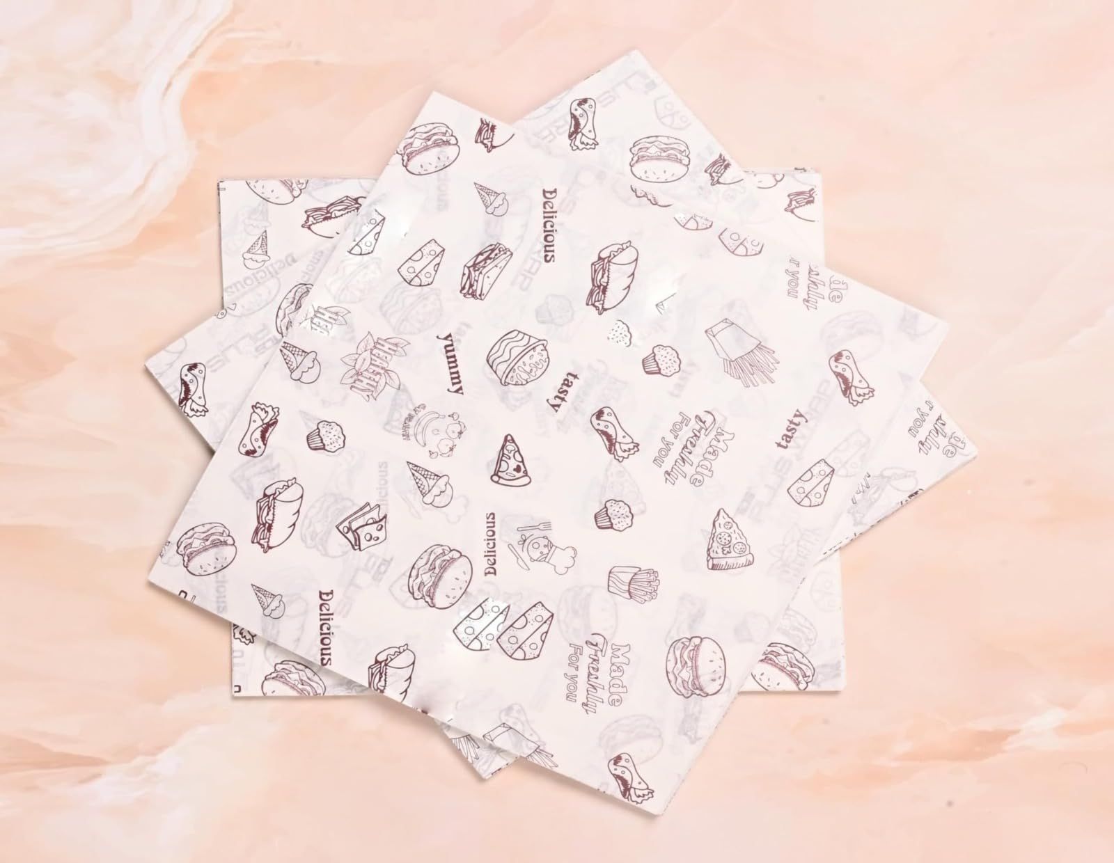 TDS Plus WRAP Food Wrap Brown PRT (100 Precut-Sheet) | 100% Microwave Safe up to 220�C | Biodegradable, 100% Food Safe | Wrap Sheets for chappti | Wrap Pre Cut Sheet's for Roti