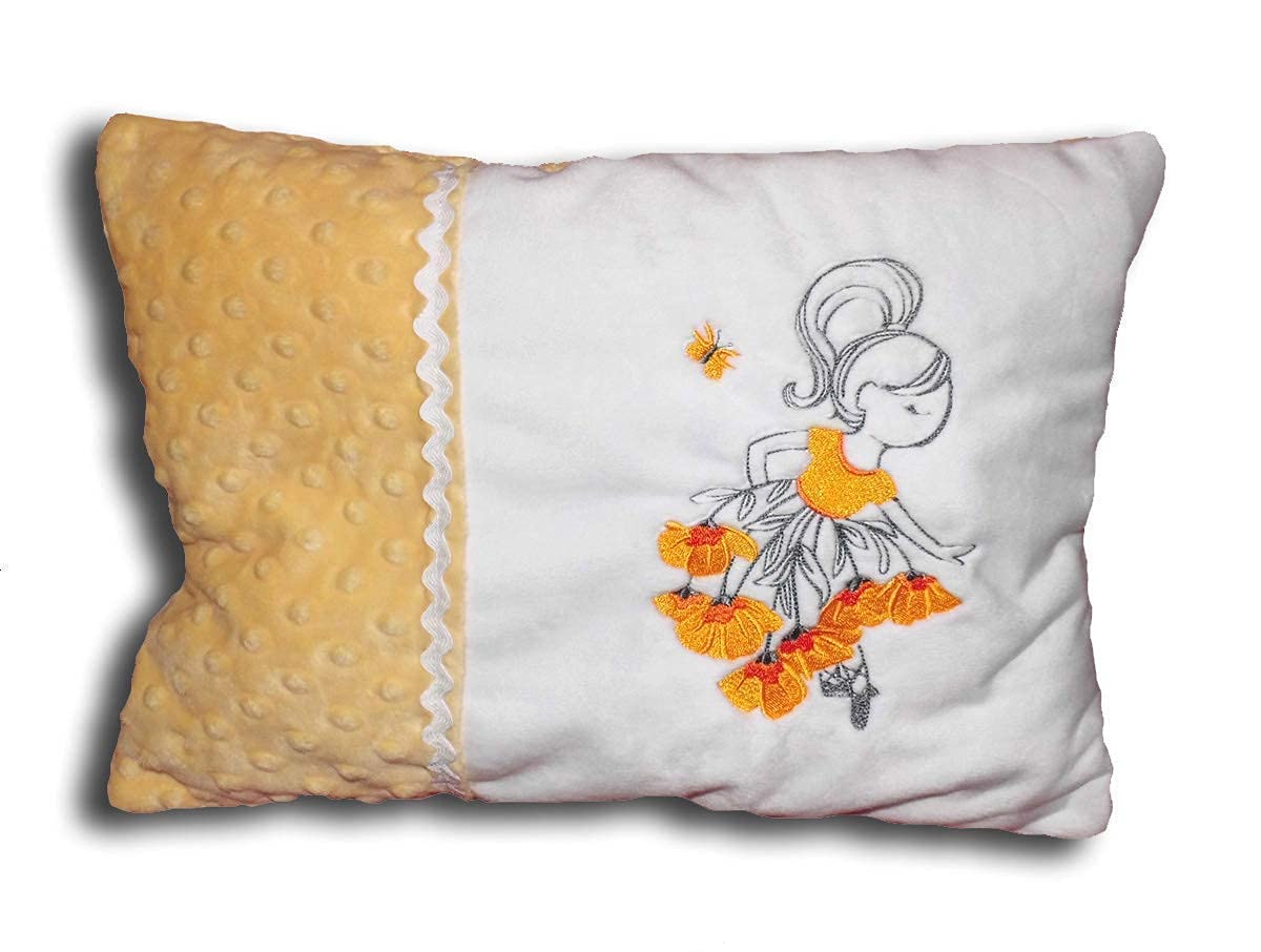Besticktes Babykissen Kinderkissen mit Mädchen-Motiv Ballerina