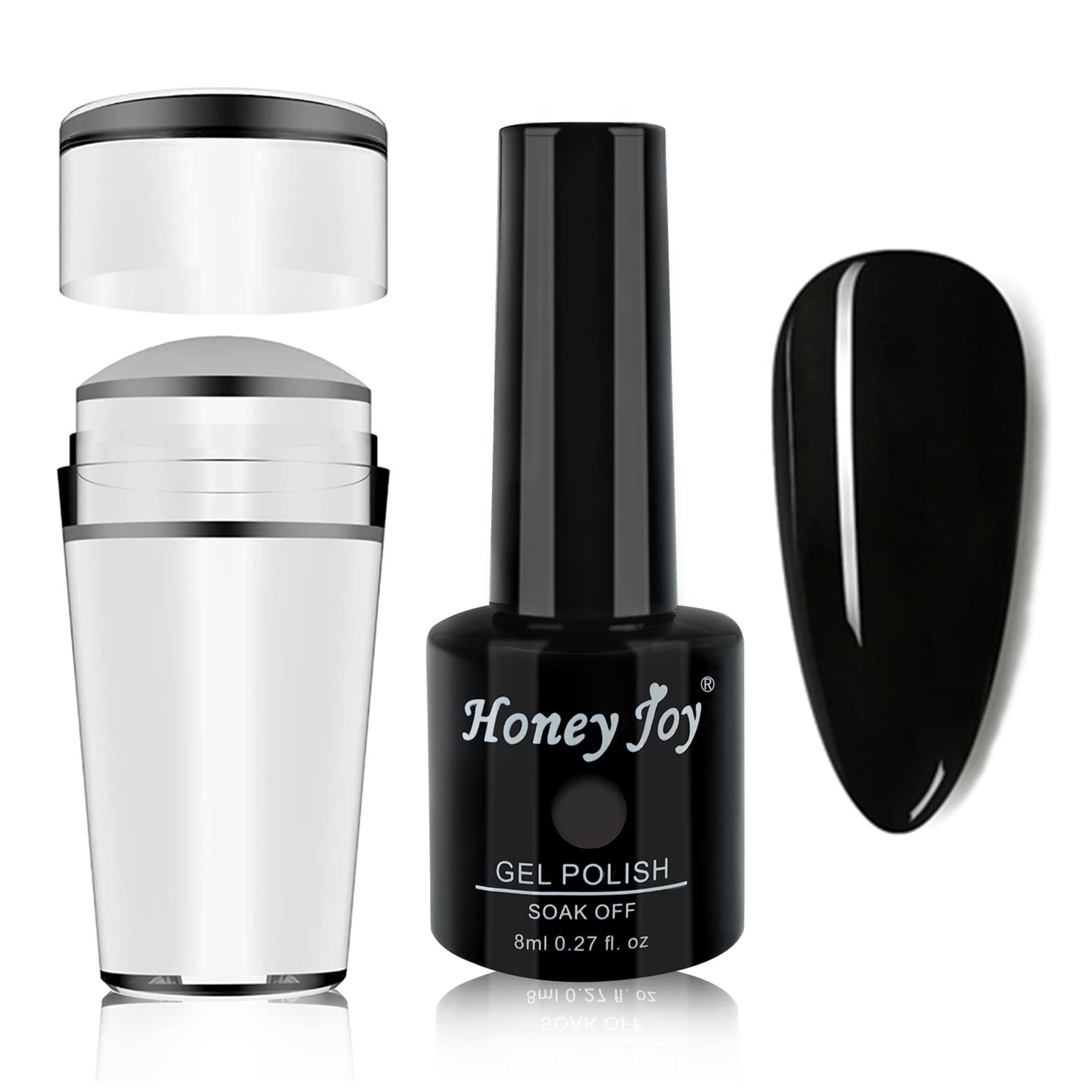 Amazon.com: French Manicure Jelly Silicone Nail Stamper with 8 ml Black Gel  Polish Kit Set,Clear Transparent Soft Stamp and Scraper for Nail Art  Template Plate Printer Tool,HJ-NAT074-Gel-Black Set : Beauty & Personal