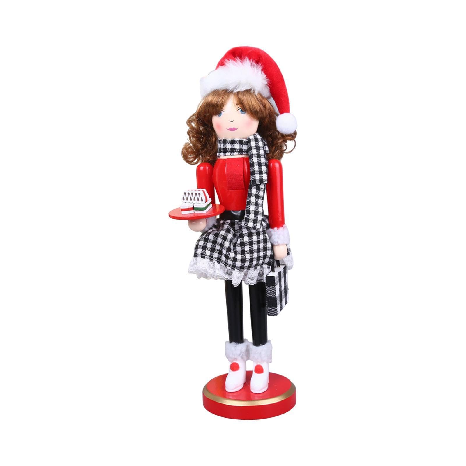 PUXZYAX Nutcracker Figurine Wood Christmas Decorations Unique Items To Brighten Up Holiday Decorations At Home Rustic Holidays Figure Toy Present Xmas Tree Ornament Painted, Dessert