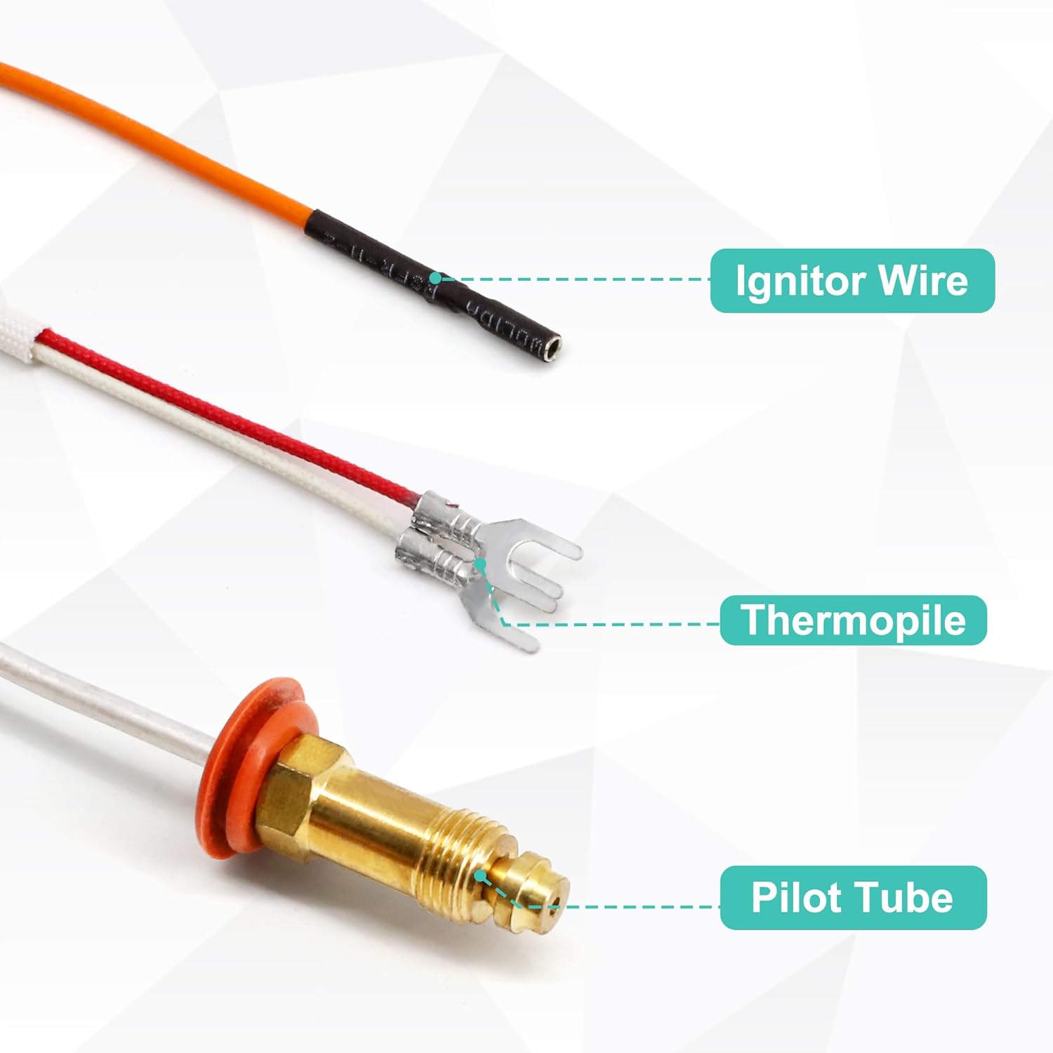 446-512A Natural Gas Pilot Assembly for Heat N Glo Fireplaces and Gas Log Sets, Heat N Glo SL2000, 4000, 5000, 6000 Gas Fireplace Insert Replacement Parts with Thermopile