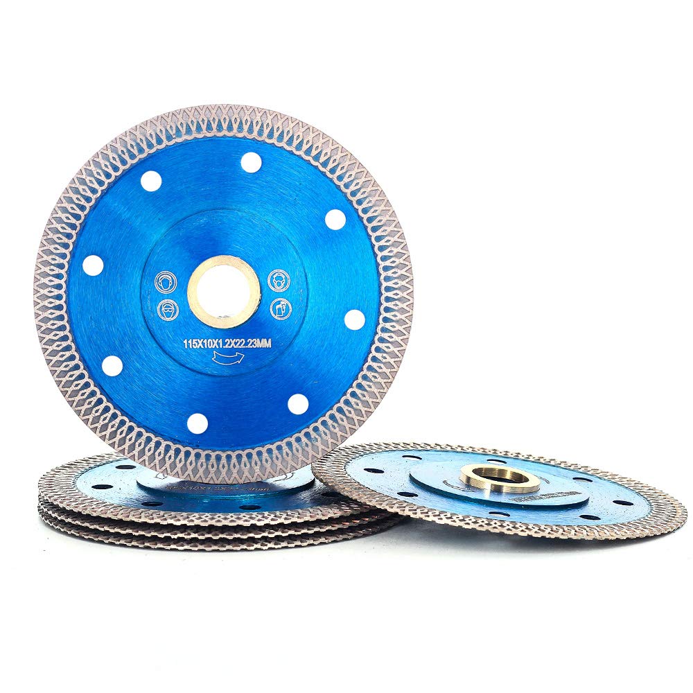 5 Pieces 4.5 inch Super Thin Diamond Procelain Blade Cutting Disc Blade for Cutting Ceramic Granite Marble
