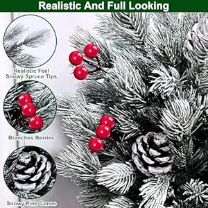 TURNMEON 20 Inch Realistic-Feel PE Snowy Small Tabletop Christmas Tree, Table Top Christmas Tree with 35 Lights Timer Battery Operated Chrisrmas Tree Berry Pinecone Burlap Base Xmas Decor Indoor Party TURNMEON 20 Inch Realistic Feel PE Snowy Small Tabletop Christmas Tree Table Top Christmas Tree with 35 Lights Timer Battery Operated Chrisrmas Tree Berry Pinecone Burlap Base Xmas Decor Indoor Party