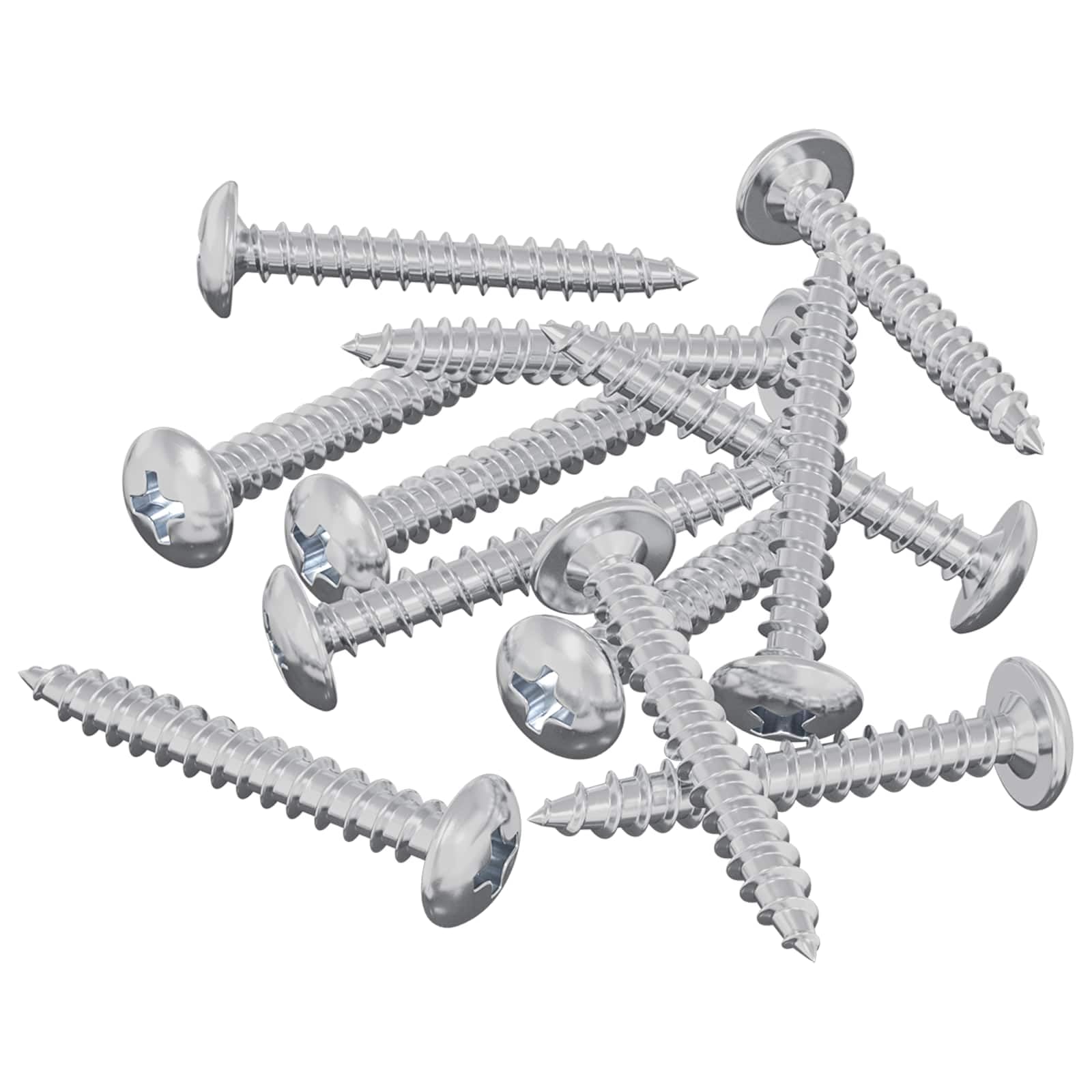 Tornillos para madera de acero plateado, M4 x 28 mm, cabeza redonda con accionamiento Phillips, 8451 unidades, tornillos de acero inoxidable autorroscantes para madera, muebles, interior y exterior