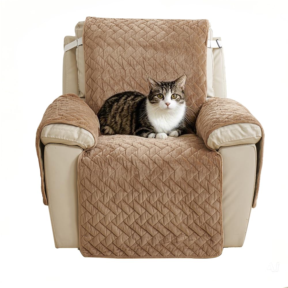 Funda para silla reclinable lavable y antideslizante con protector de brazos