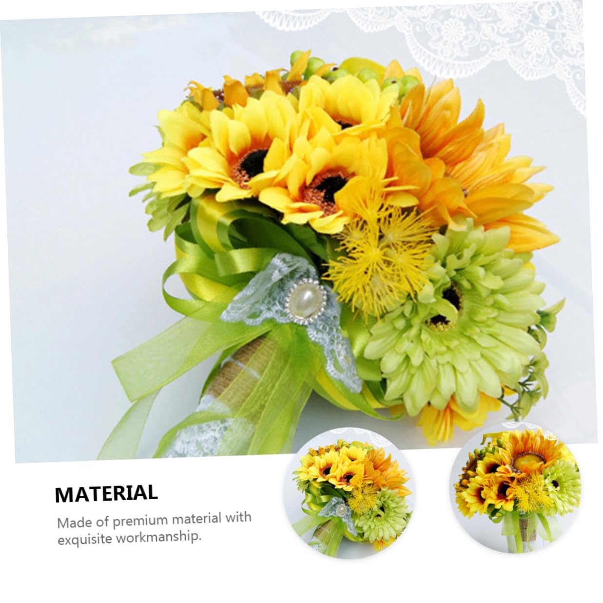 Homoyoyo Hochzeits Deko Satz Sonnenblumenstrauß Imitation Brautstrauß Langlebig Pflegeleicht Fotorequisite für Hochzeit Party