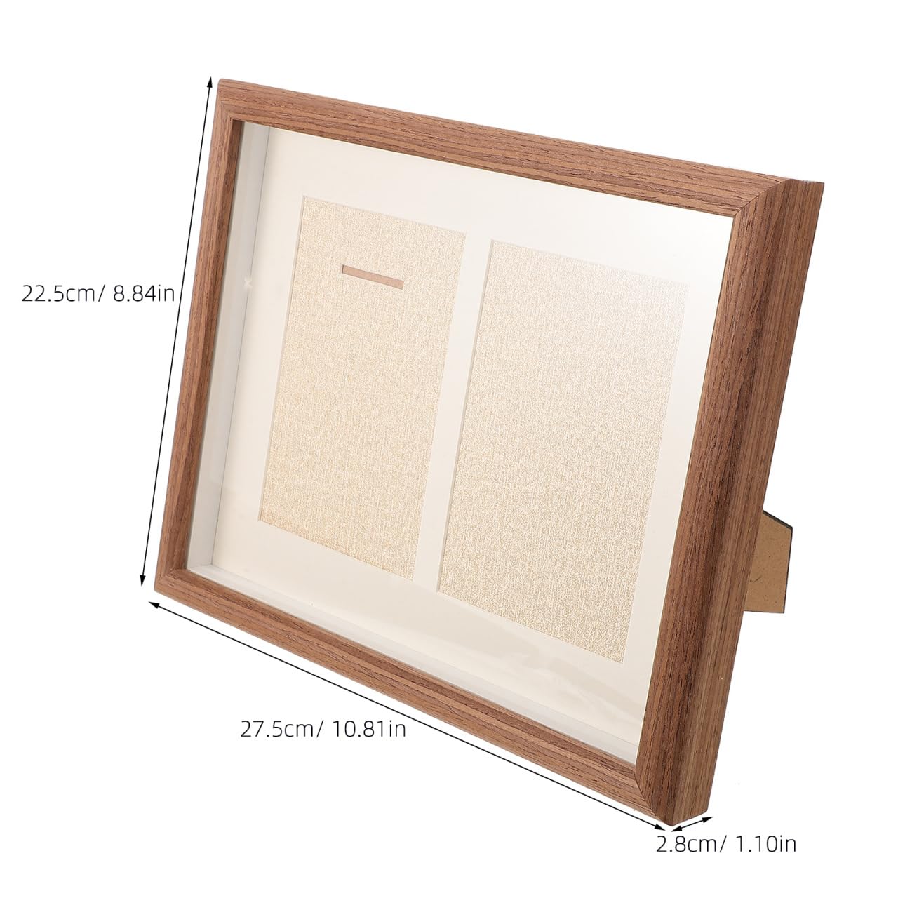 VOSAREA Wooden Medal Display Frame Medal Display Shadow Box Natural Wood Photo Frames with Clear Window for Medals Beach Tags Jewelry Pins Pin Enthusiast Collectibles (10.81X8.84X1.10 Inch) - Image 2