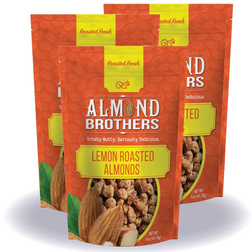 Almond Brothers Roasted Almonds Hand Crafted Lemon Glazed Almonds, GlutenFree