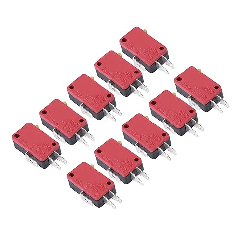 Miniatura 9 de Walfront Reemplazo de microinterruptor de 3 pines para juego, 10 unidades, rojo, colección
