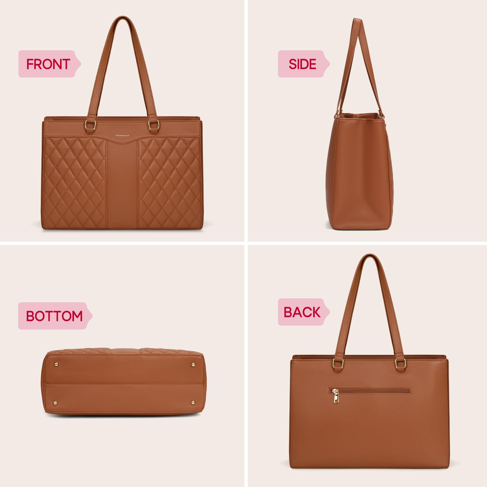 RAINSMORE Borse per laptop da donna 15.6 pollici