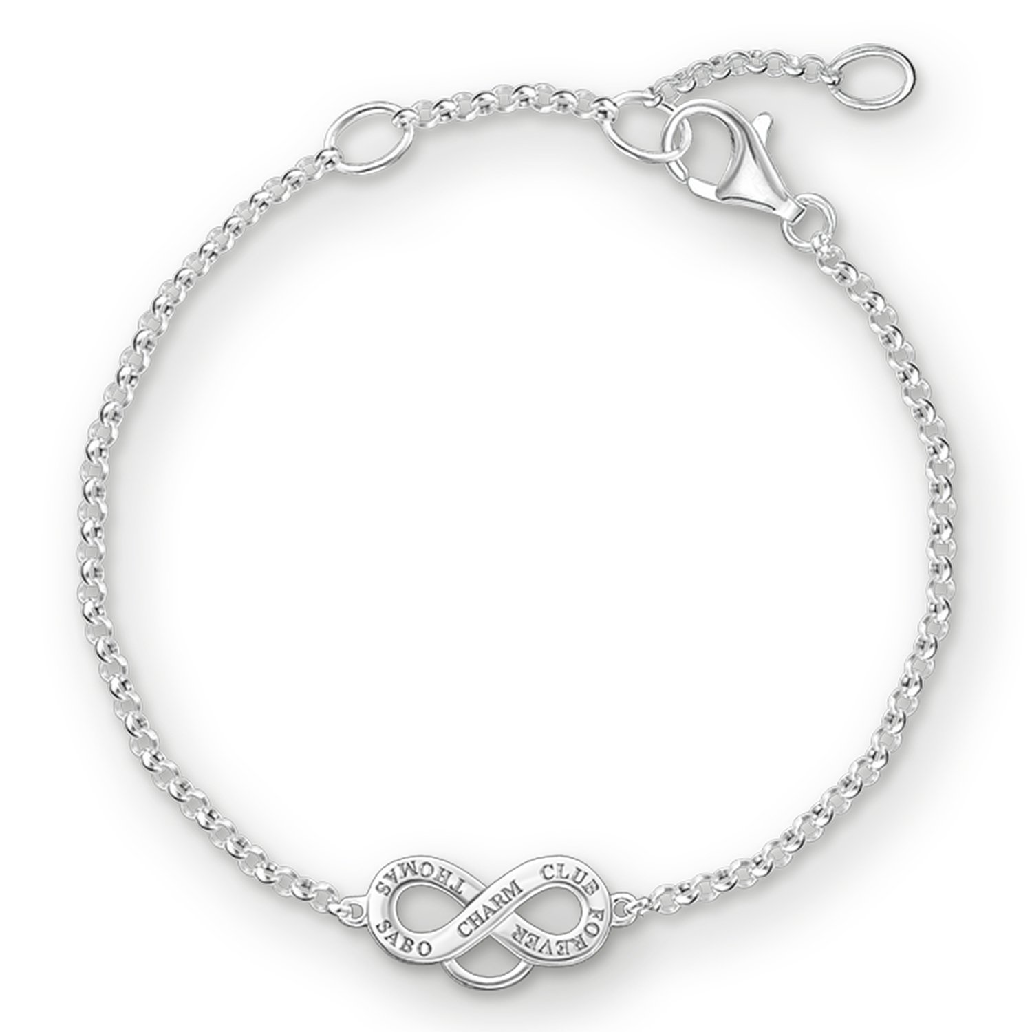 Thomas Sabo Women Charm Bracelet Infinity Charm Club 925 Sterling Silver X0204-001-12-L19,5v