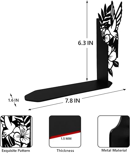 Miniatura 10 de Extremos decorativos para libros, ENCIMART Book Ends, bonitos sujetalibros de gato, sujetalibros de metal, soportes para libros para estantes,