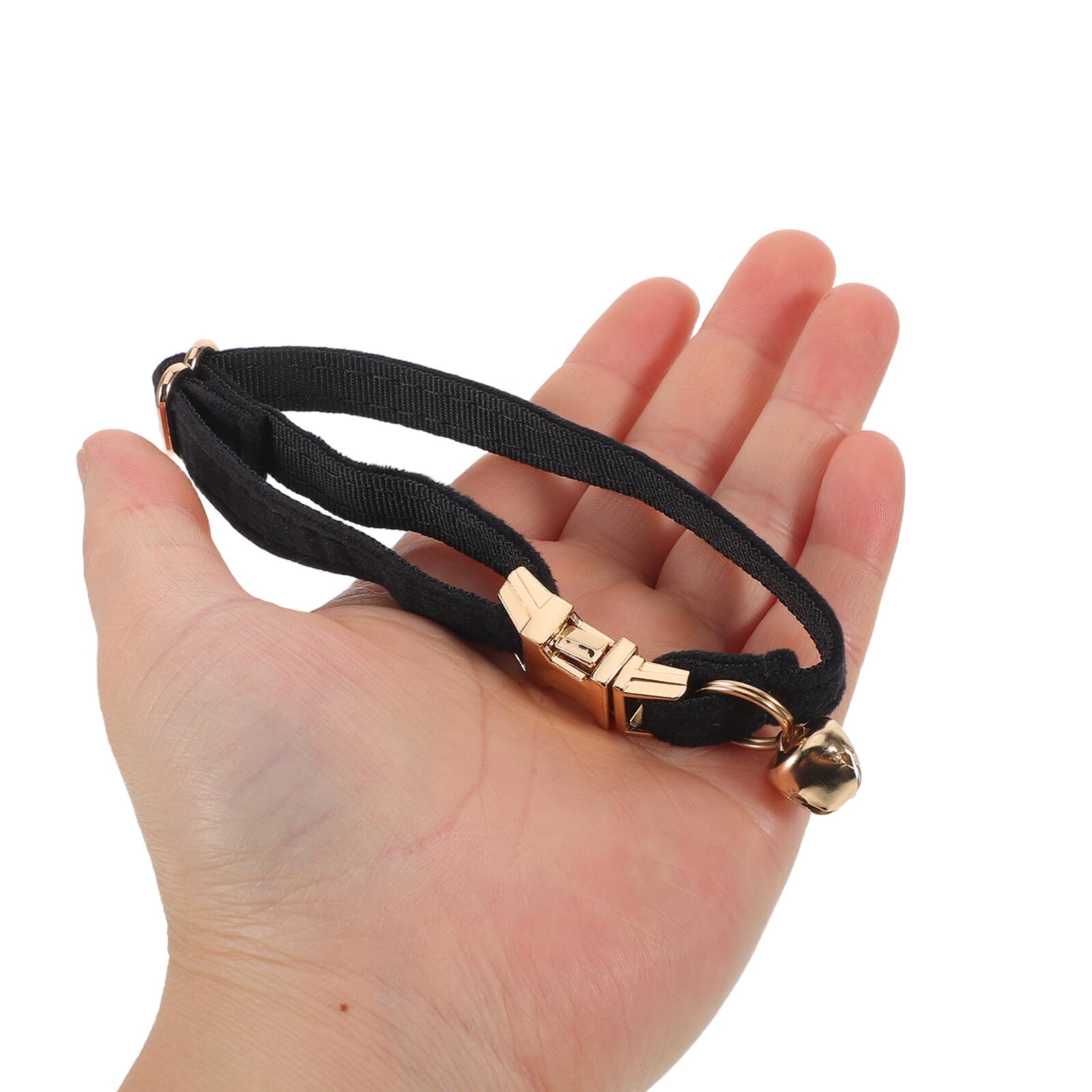 ifundom Collier Ajustable pour Chat avec Clochette Velours Doux et Fermoir Doré pour Chatons et Petits Chats