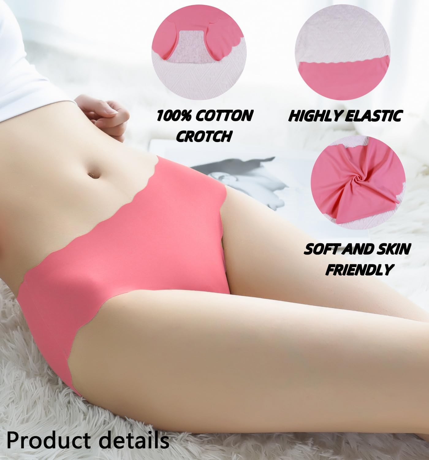 Demifill Teen Girls Seamless Underwear Tagless No Show Panties for Teens Pack of 8 Multipack - Image 4