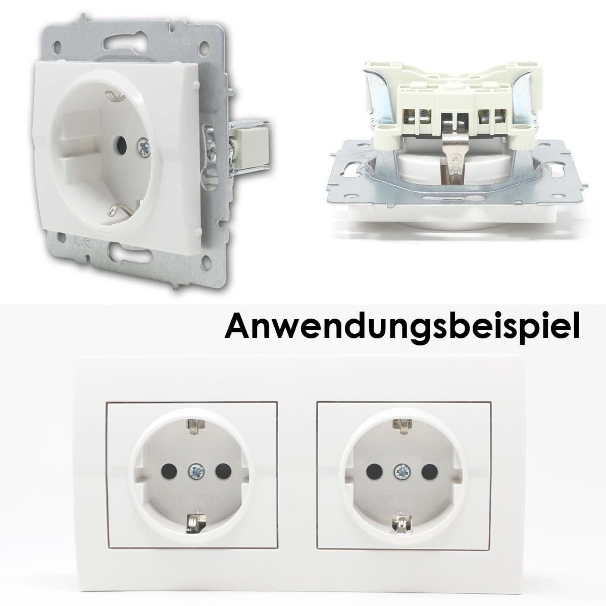 LOGI LOGI Set "Einfamilienhaus", 95-teiliges Komplett-Set, Lichtschalter + Steckdosen, Einfach- & Mehrfachrahmen, weiß glänzend