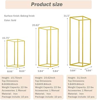 花瓶　54545 Amazon.com: MEISHAONV 31.5inch 10pcs Gold Wedding Cenerpiece