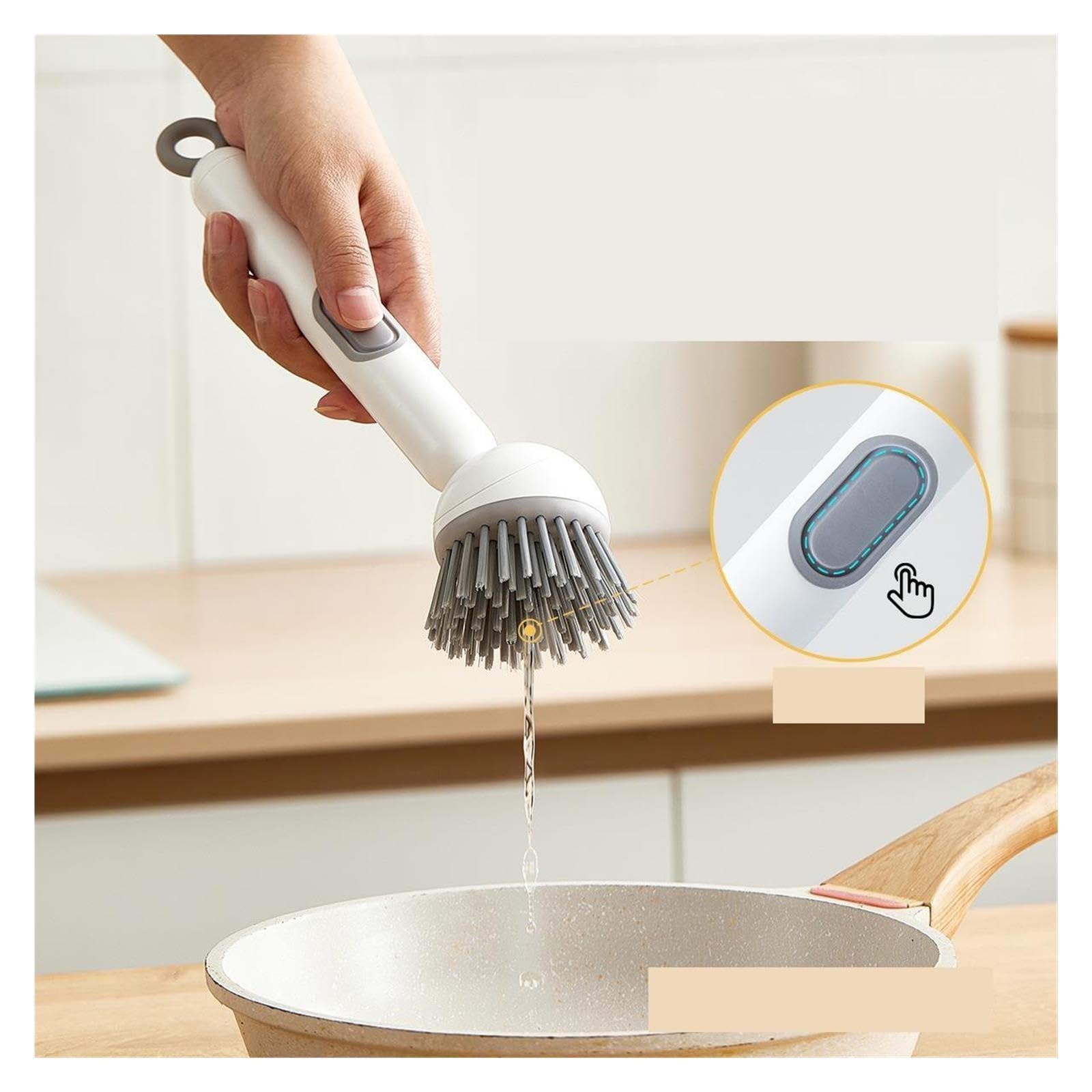3pcs refillable Rotating Pot Brush pour Cuisine