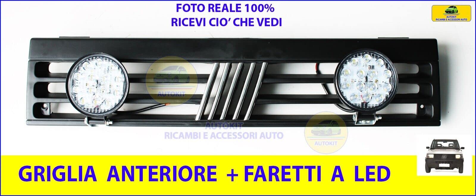 Generico Mascherina Grigia anteriore Radiatore Specifica per Panda 4x4 141 750 prodotte dal 1986 in poi piu' Fendinebbia Faretti a Led - 3555304 - GE00261