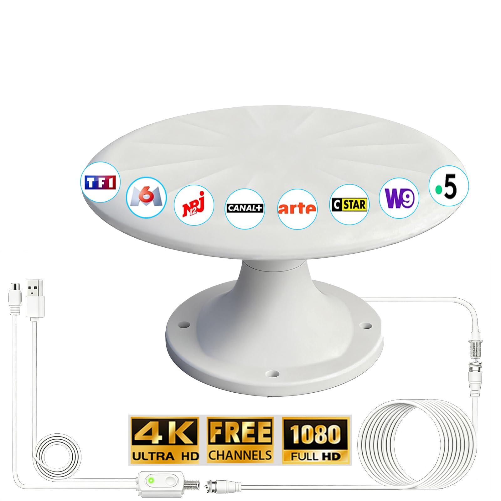 Antenne TV Exterieure Puissante DVB-T/DVB-T2,Antennes TNT Exterieur