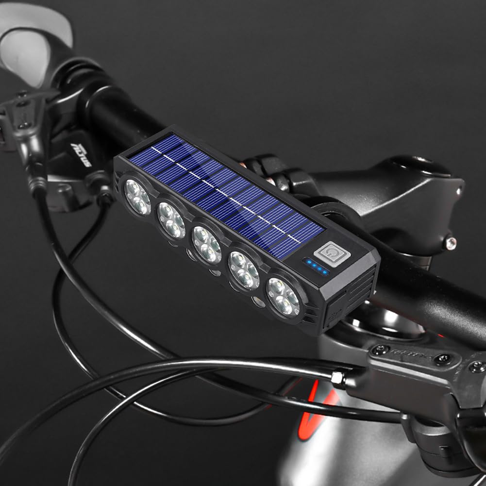 Illuminazione Bici Anteriore 20 LED Solare USB Ricaricabile Impermeabile Alta Luminosità Per Ciclisti Notturni