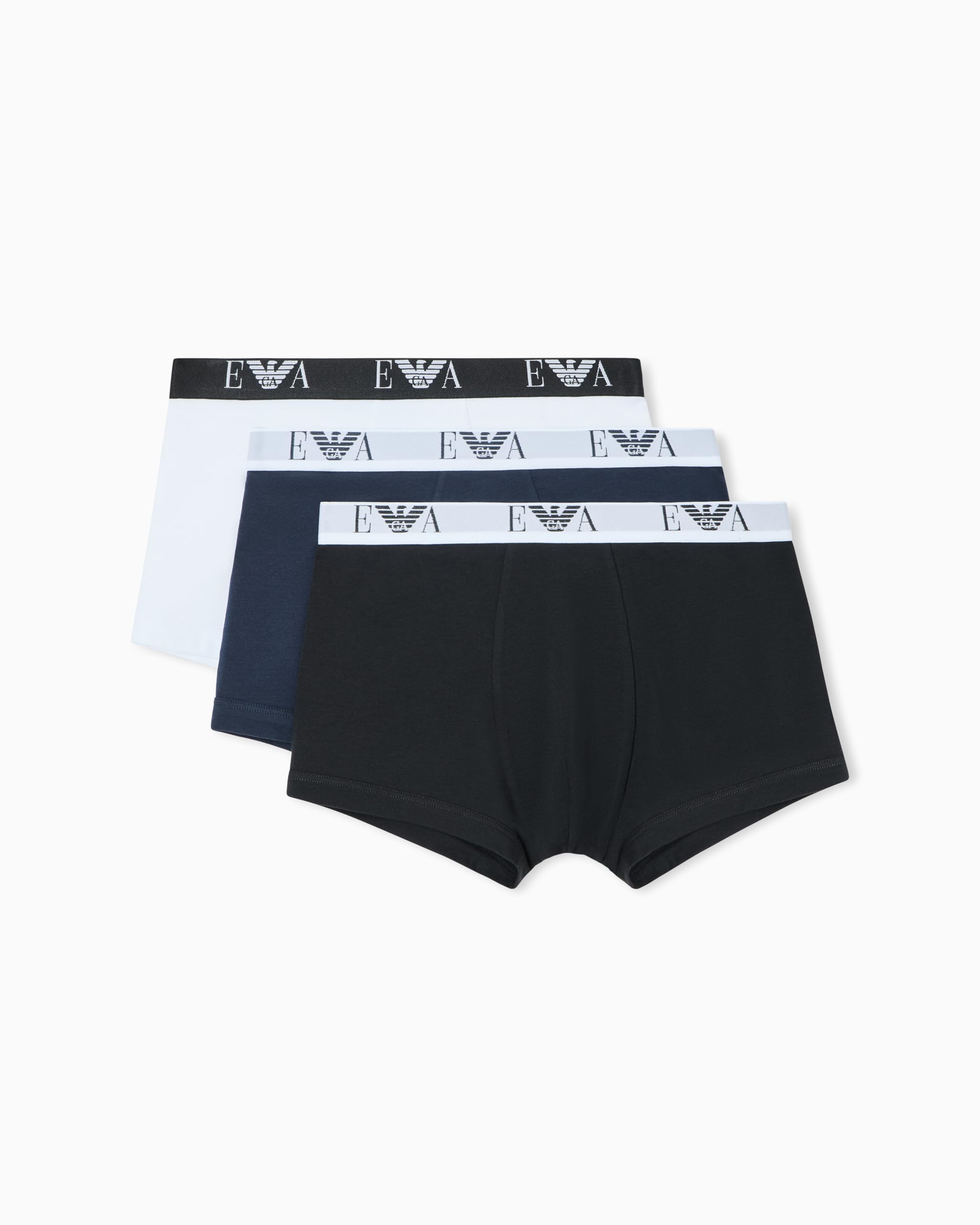 Emporio Armani Men's Bold Monogram 3-Pack Trunk Multicolor L
