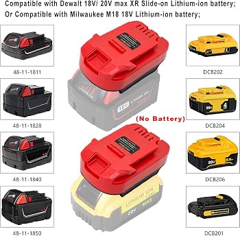 Amazon.com: JFQWLE Battery Adapter for Milwaukee/Dewalt to Bauer