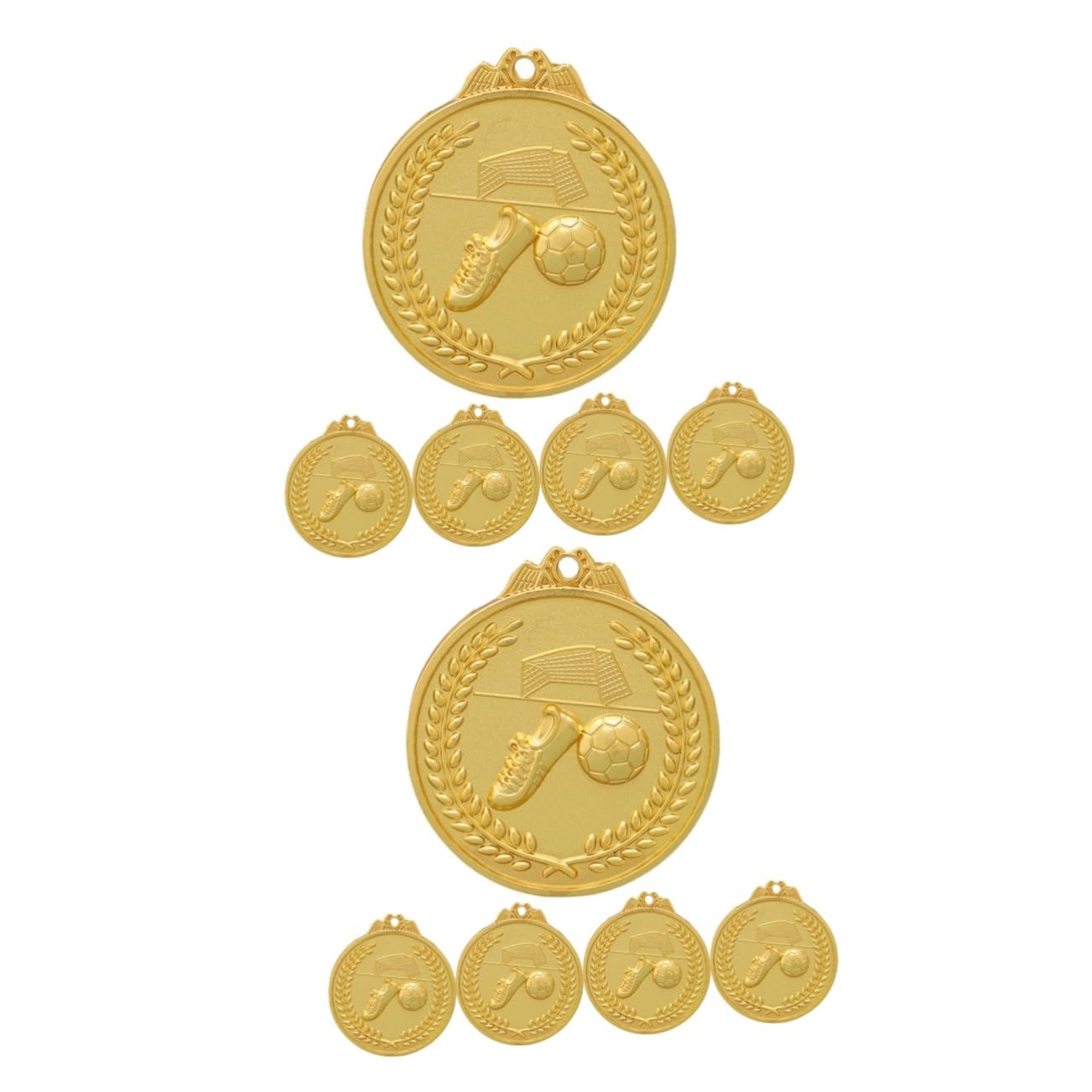 Toddmomy Medallas De Fútbol Metálicas Doradas Premios Deportivos Arcoíris para Competiciones Escolares