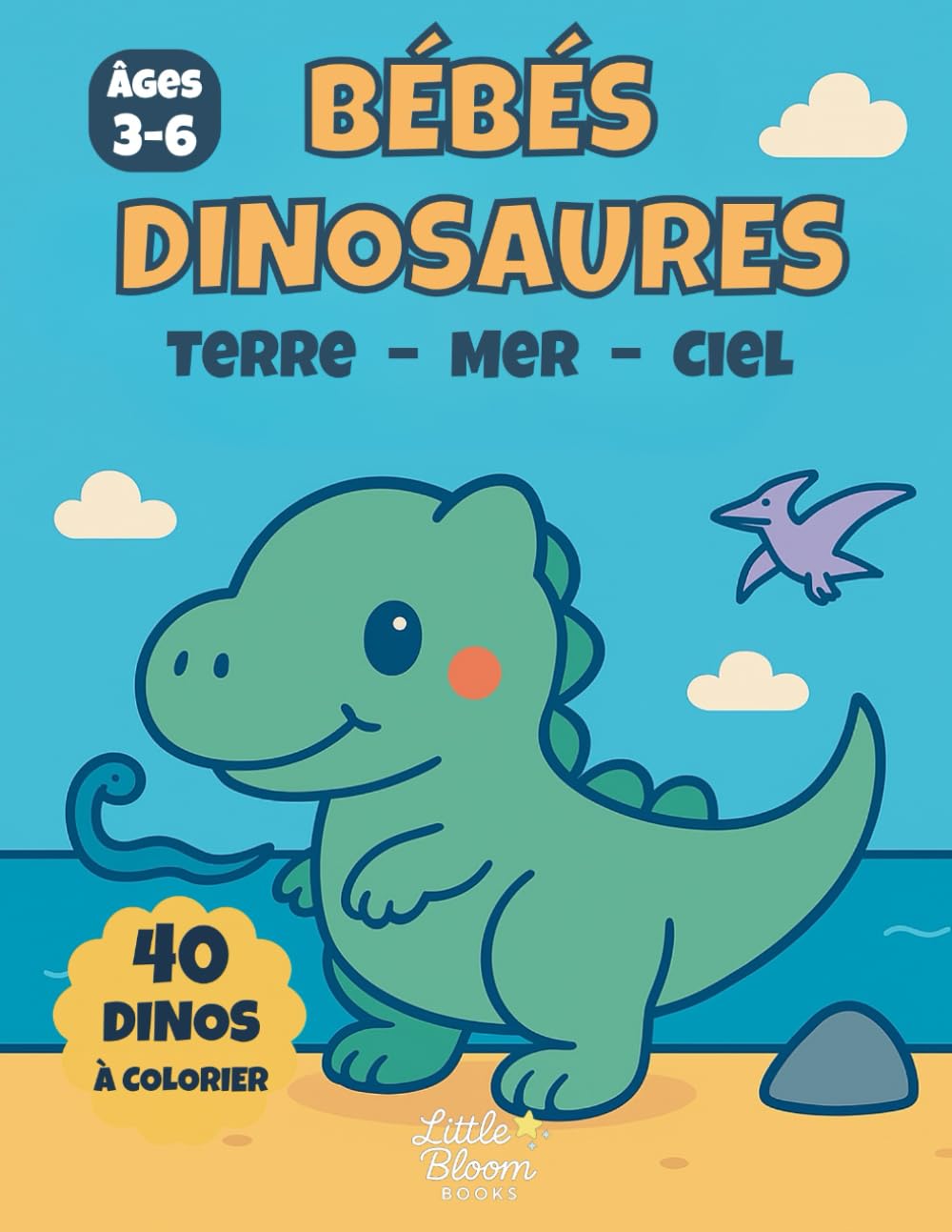 Bébés dinosaures à colorier: Livre de coloriage pour enfants de 3 à 6 ans