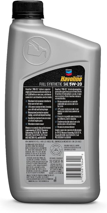 HAVOLINE 0W-20 ProDS Full Synthetic Motor Oil - 1 qt. (223501727)