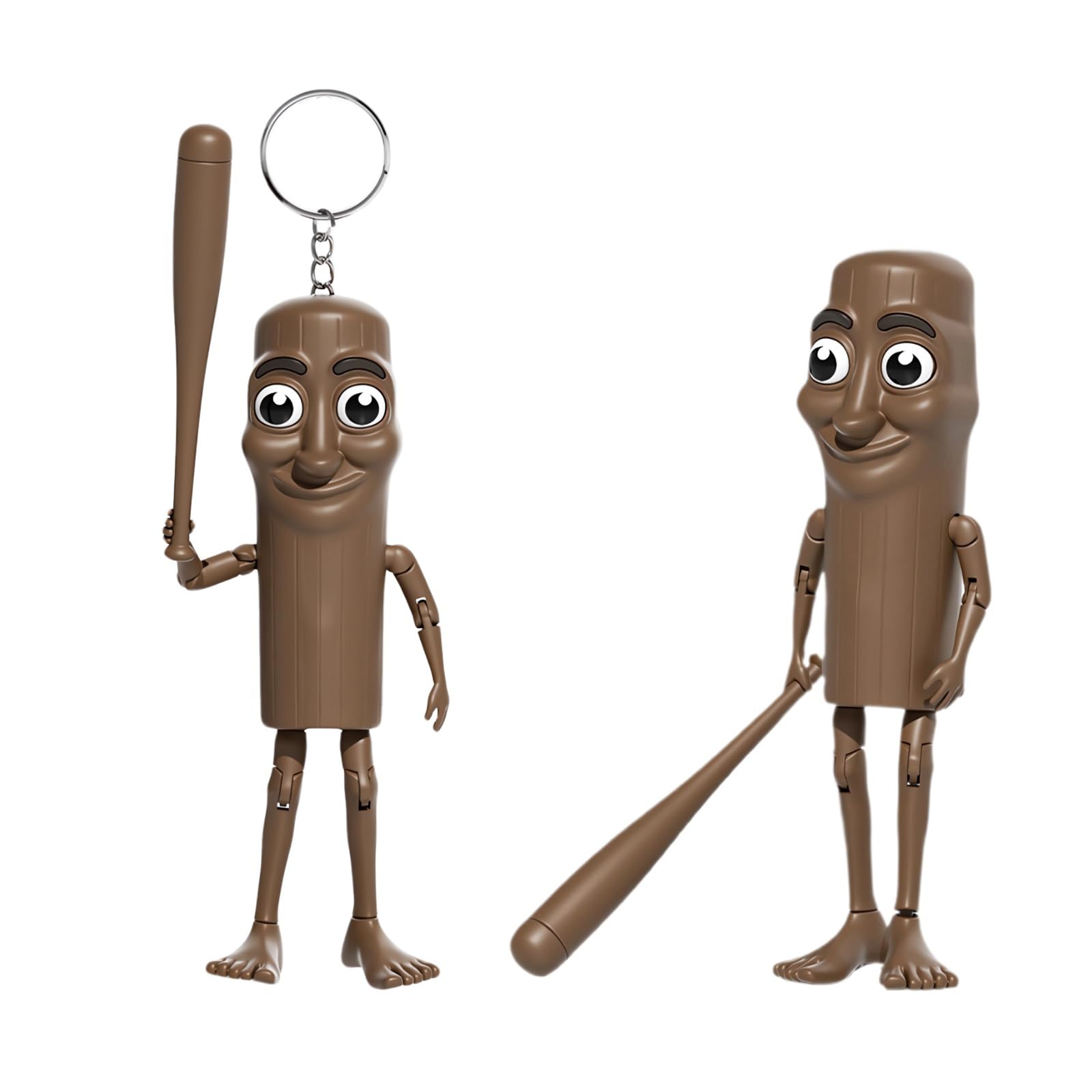 Tung Tung Tung Sahur Keychain, Italian Brainrot Memes Keychains, 2 Pcs