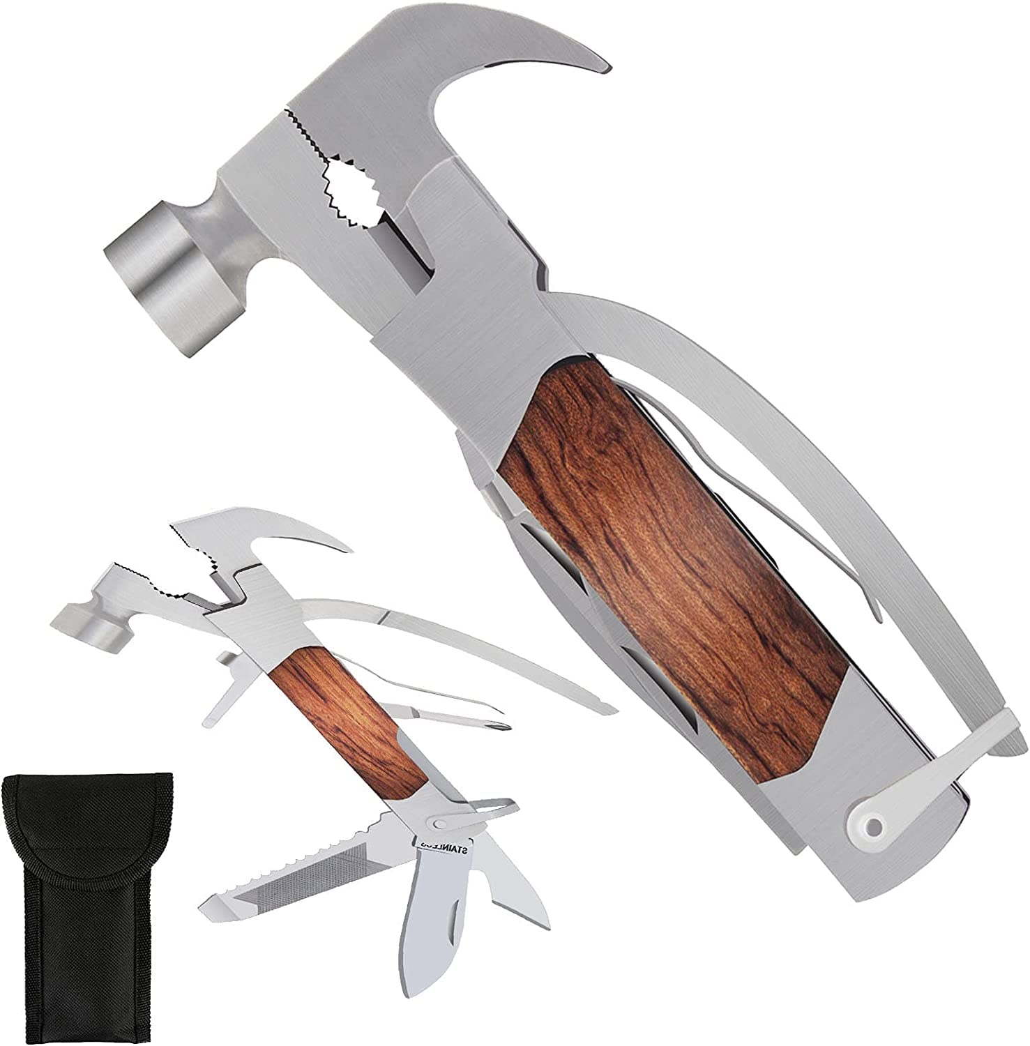 Leosportz Camping Axe Multi Tool - 14in 1 Multi Purpose Survival Kit | Stainless Steel Tools with Kinfe, Axe, Hammer, Saw, Piler, Wire Cutter, Screwdriver, Bottle Opner, Wreches (14 in 1 Hammer Tool) (B0BYNGHNZR) Amazon Price History, Amazon Price Tracker