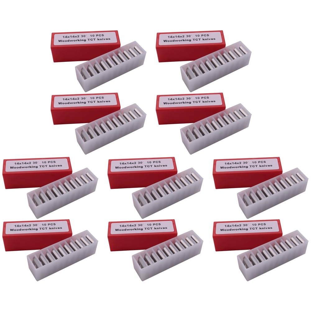 Jnchdghwa Silver 100Pcs Wood Turning Carbide Insert Blades Milling 30 Degree Lathe Chisel Replacement Blade 14X14x2mm