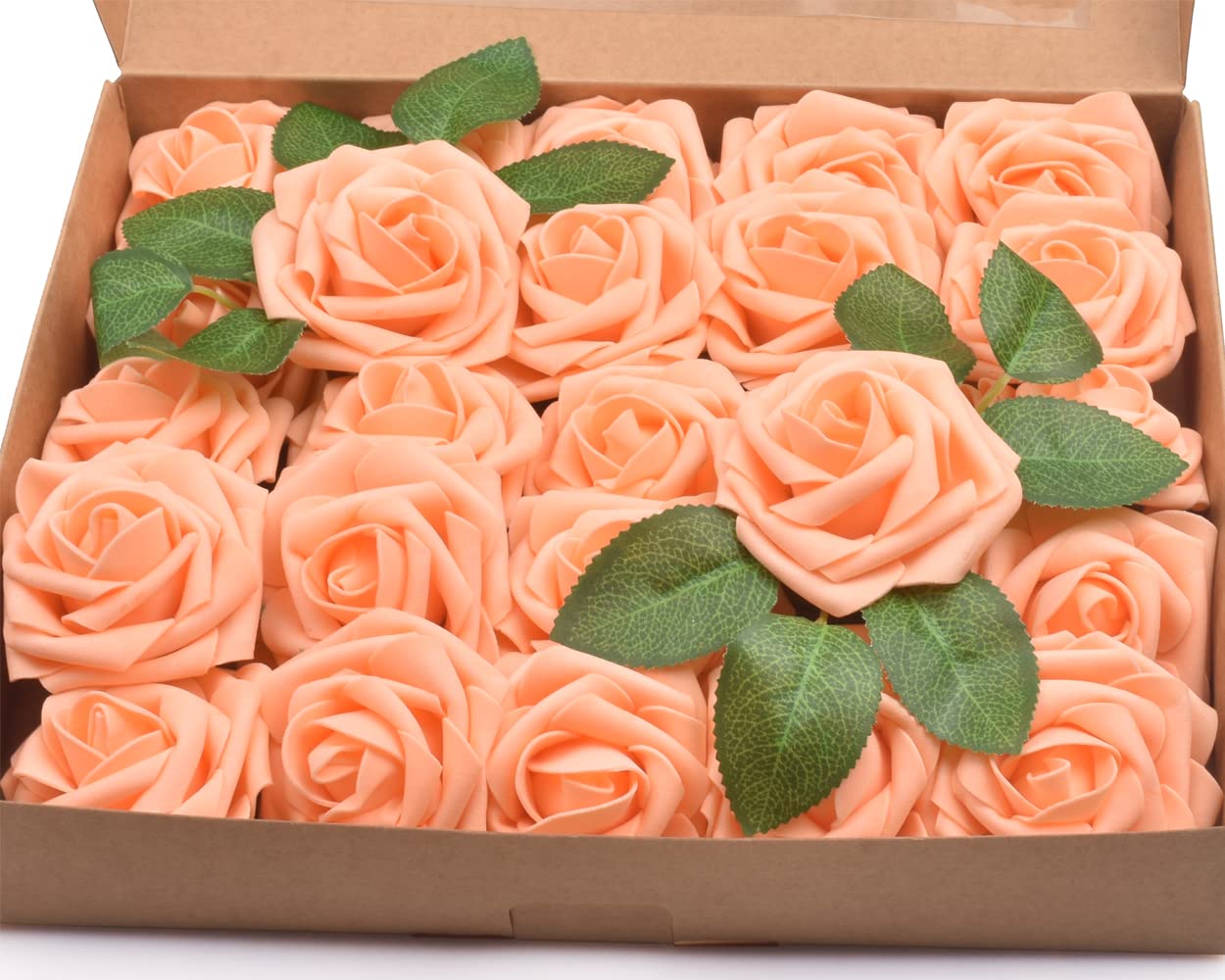 Aosnow Artificial Rose Flowers Beautiful Fake Rose Bulk with Stem for Wedding Bouquets Centerpieces Bridal Shower Party Home DIY Artificial Flower Arrangement Decoration