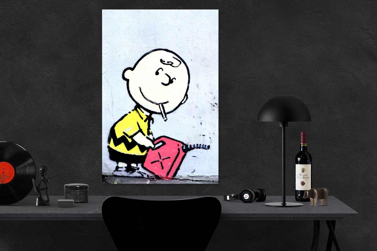 Póster de Charlie Brown Banksy para habitación (90 x 140 cm)