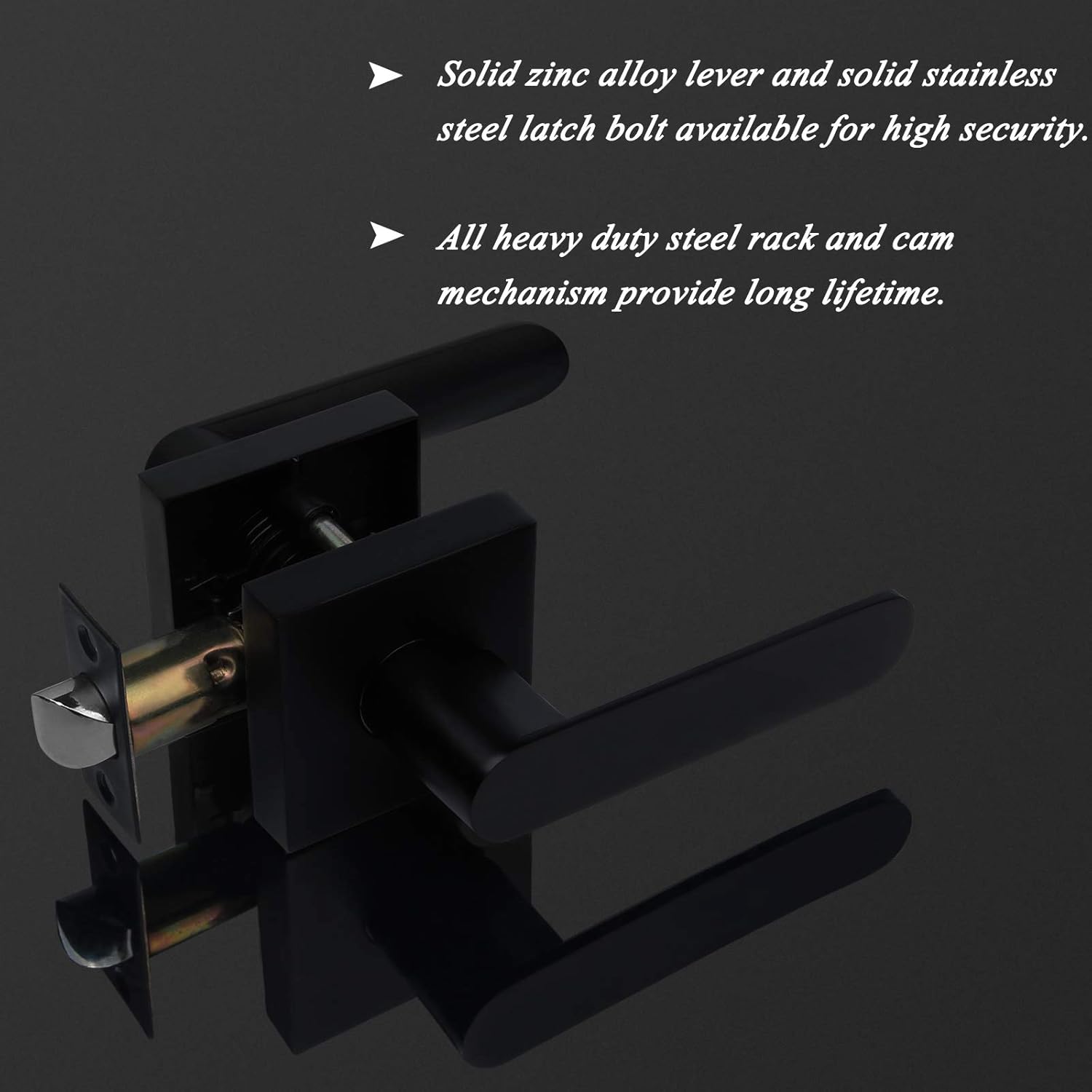 One-Day Sale: Up to 60% Off 2 Pack Probrico Square Passage Lever Door Lever Door Lock Handle Lockset Keyless Doorknobs Lockset Interior for Hallway Passage Closet DL03SPS in Black