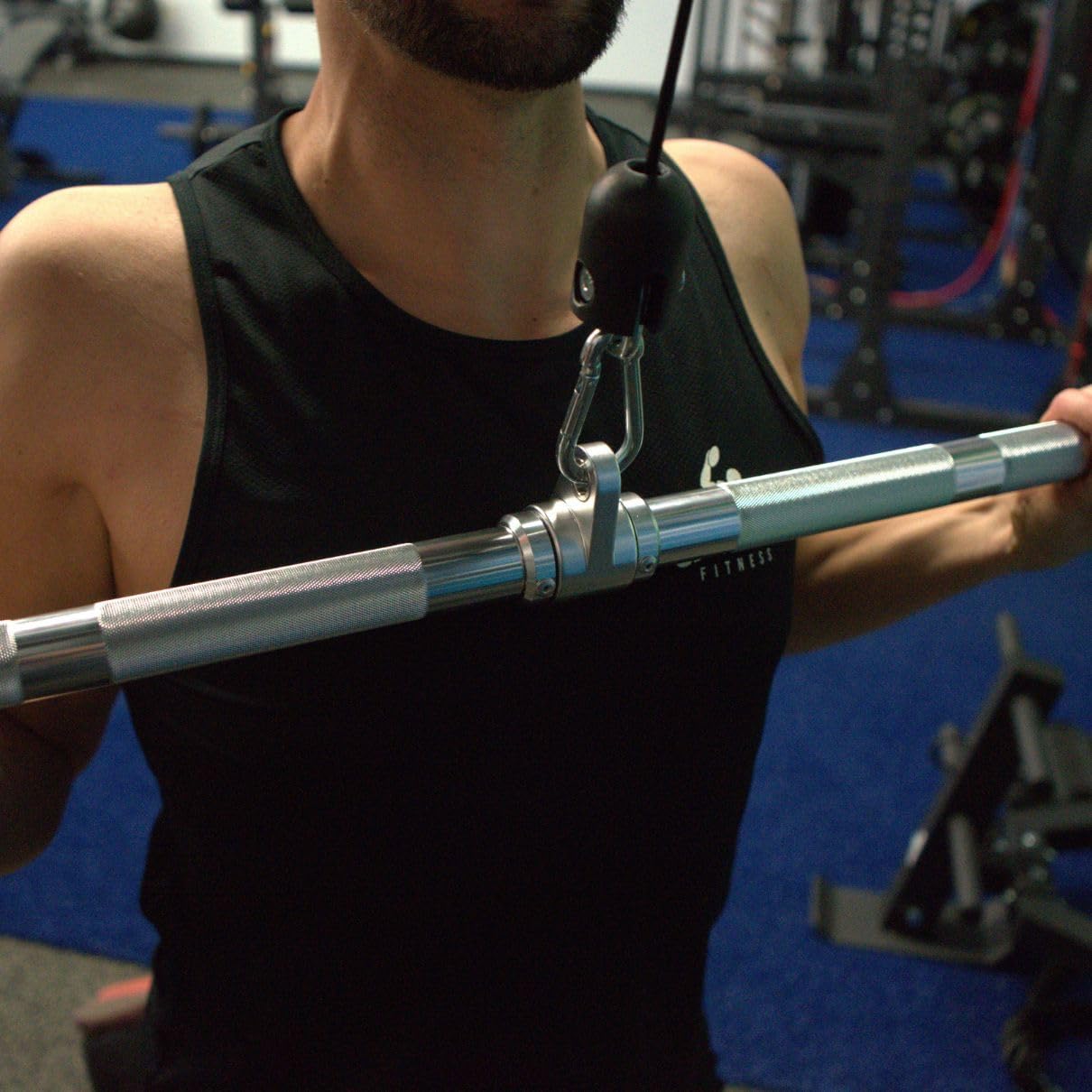 Gronk Fitness Aluminum LAT Pull Down Bar | Perfect LAT Pull Down Attachment for Home Gym | Revolving Attachment | Light Weight for Easy Change | 48 inches