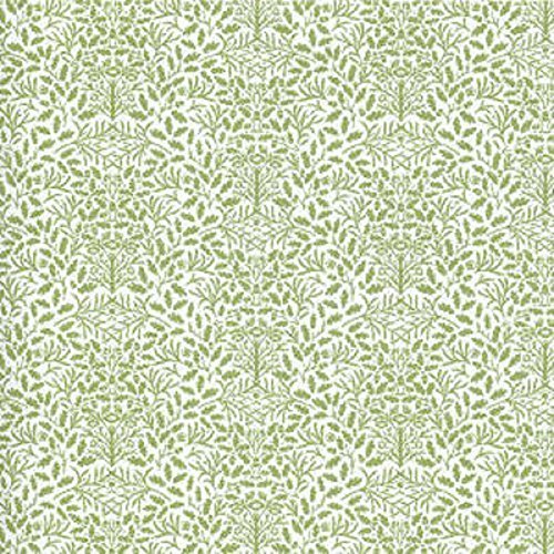 Melody Jane Casa delle Bambole Verde su Bianco Ghiande Carta da Parati William Morris Disegno