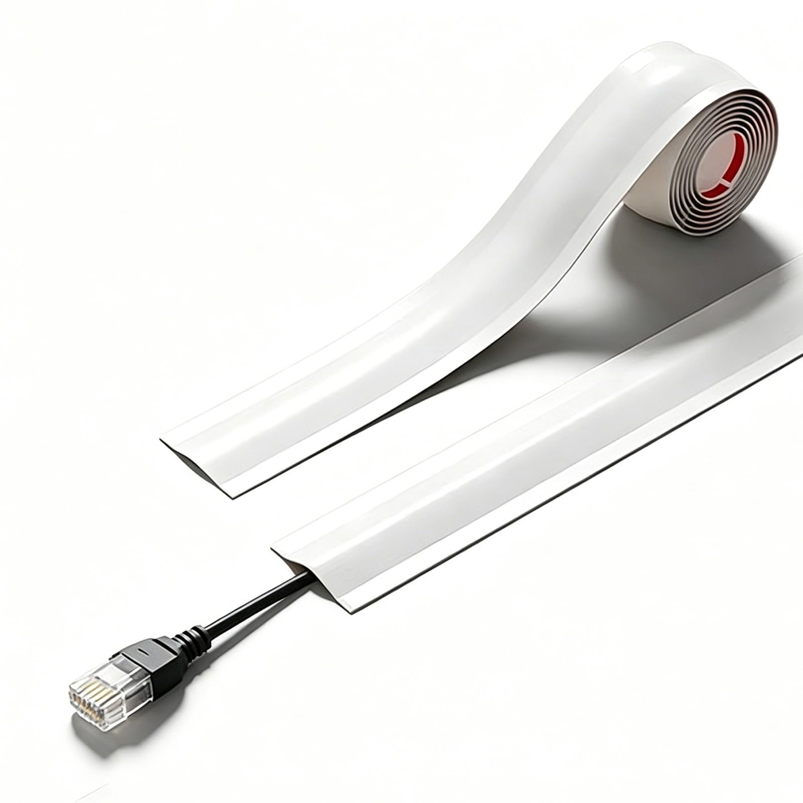 Canalina Passacavi Muro 300cm Canalina Passacavi Flessibile e Autoadesivo Nascondi Cavi per Casa e Ufficio(White,6.5cm/2.6in)