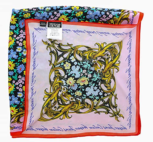 VERSACE JEANS COUTURE Baroque Floral Multicolor Pure Silk Scarf for Womens3