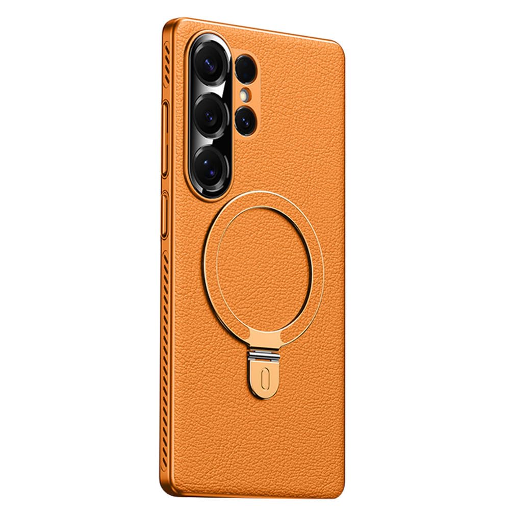 Coque Samsung S24 Ultra magnétique mince avec béquille et bague de protection objectif photo