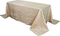 Vista 33 de YOUR CHAIR COVERS - Mantel rectangular de tafetán arrugado de 90 x 156 pulgadas, color marfil