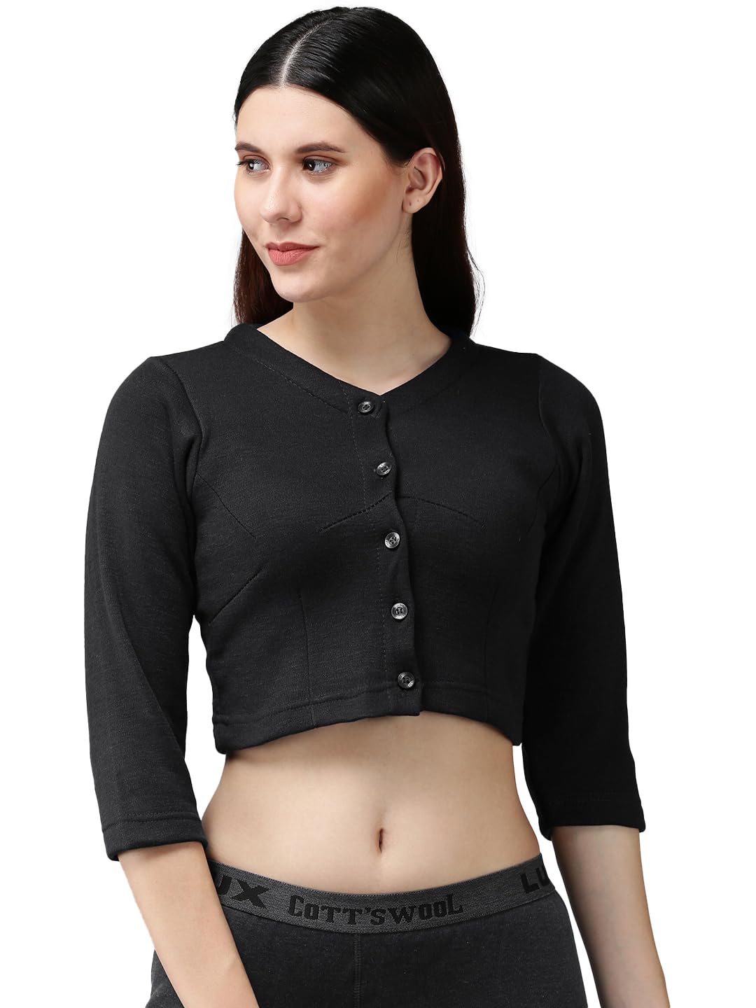 Lux Cott's WoolLux Cottswool Women's Solid Thermal Blouse